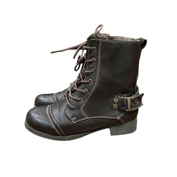 3 for $30! Bamboo brown fleece lined combat boots - Picture 2 of 8